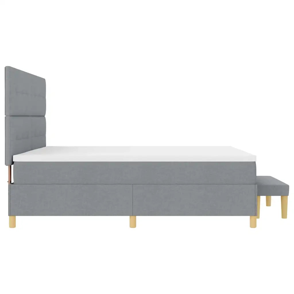 Letto a molle con materasso Grigio chiaro 200 x 200 cm Tessuto 3344324