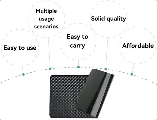 Mat di protezione del cruscotto con funzione antiscivolo - Dimensioni 27 x 15 cm - Progettato per essere resistente e duraturo - Design elegante - Mat di protezione in silicone con buona funzione antiscivolo per auto