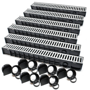 Canale di scolo 6x1m con griglia per scarico acqua 1,5t Canaletta di drenaggio