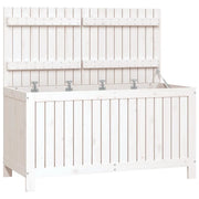 Contenitore da Giardino Bianco 121x55x64 cm Legno Massello Pino CFW4929094