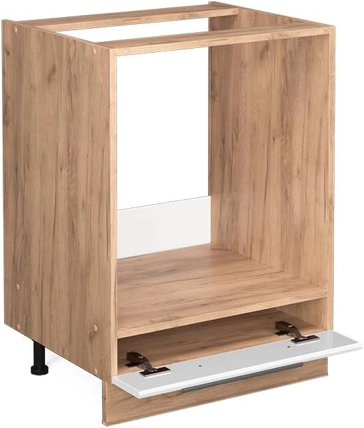 Mobile per forno da incasso Fame-Line, Bianco lucido, 60 cm, PL Marmo, per la combinazione con altri moduli della serie Fame-Line