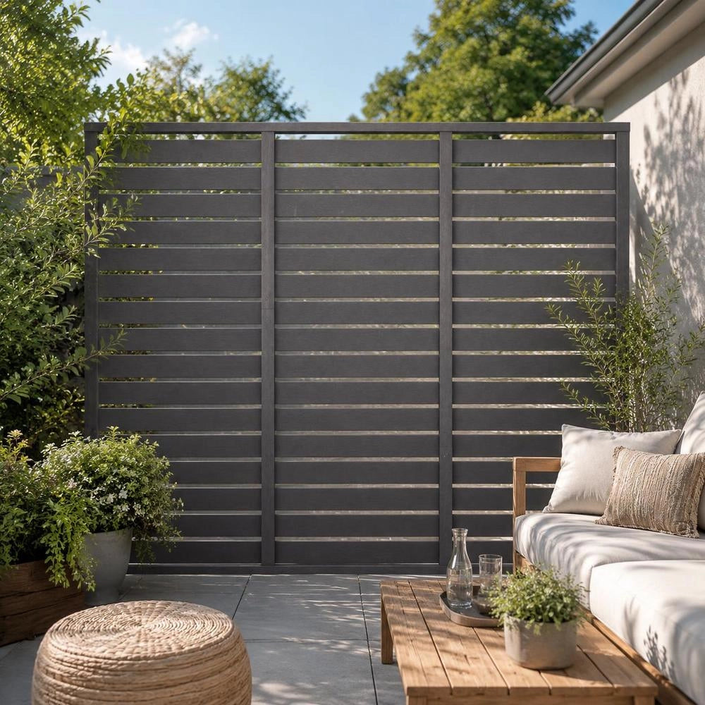 Fence Element WPC 180x180 Cm Gray