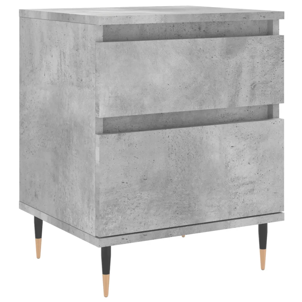Set di 2 Comodini | Armadio da Notte | Mobiletto da notte Grigio Cemento 40x35x50 cm in Legno Multistrato