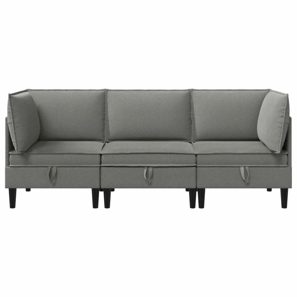 Set di mobili per il soggiorno 3 pcs Grigio scuro Tessuto