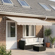 Tenda Retrattile Grigio chiaro e bianco 4 x 2 m Tessuto 3425826