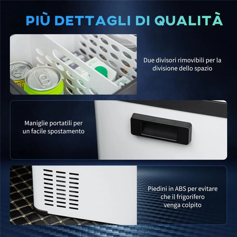 MAURY'S FRIGO PORTATILE ELETTRICO A COMPRESSORE 20L CON MANIGLIA E SCHERMO LCD, FRIGORIFERO PICCOLO DA 12/24V DC E 110/240V AC, PER AUTO E CAMION OKX