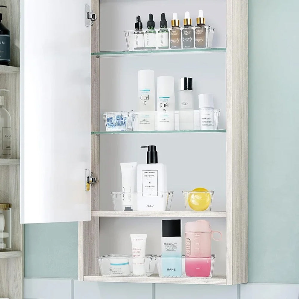 Set 25 Contenitori Organizer per Cassetti in Plastica Trasparente Divisorio Salvaspazio