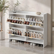 Scarpiera moderna ad arco con vano estraibile; 110x90x24 cm; bianco in truciolare