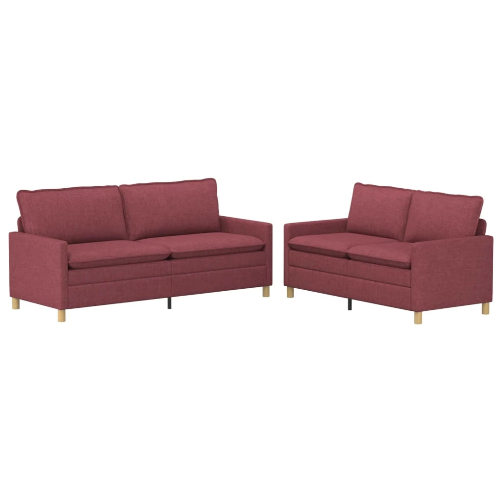 Set di divani 2 pz Rosso Vino Tessuto 3417140