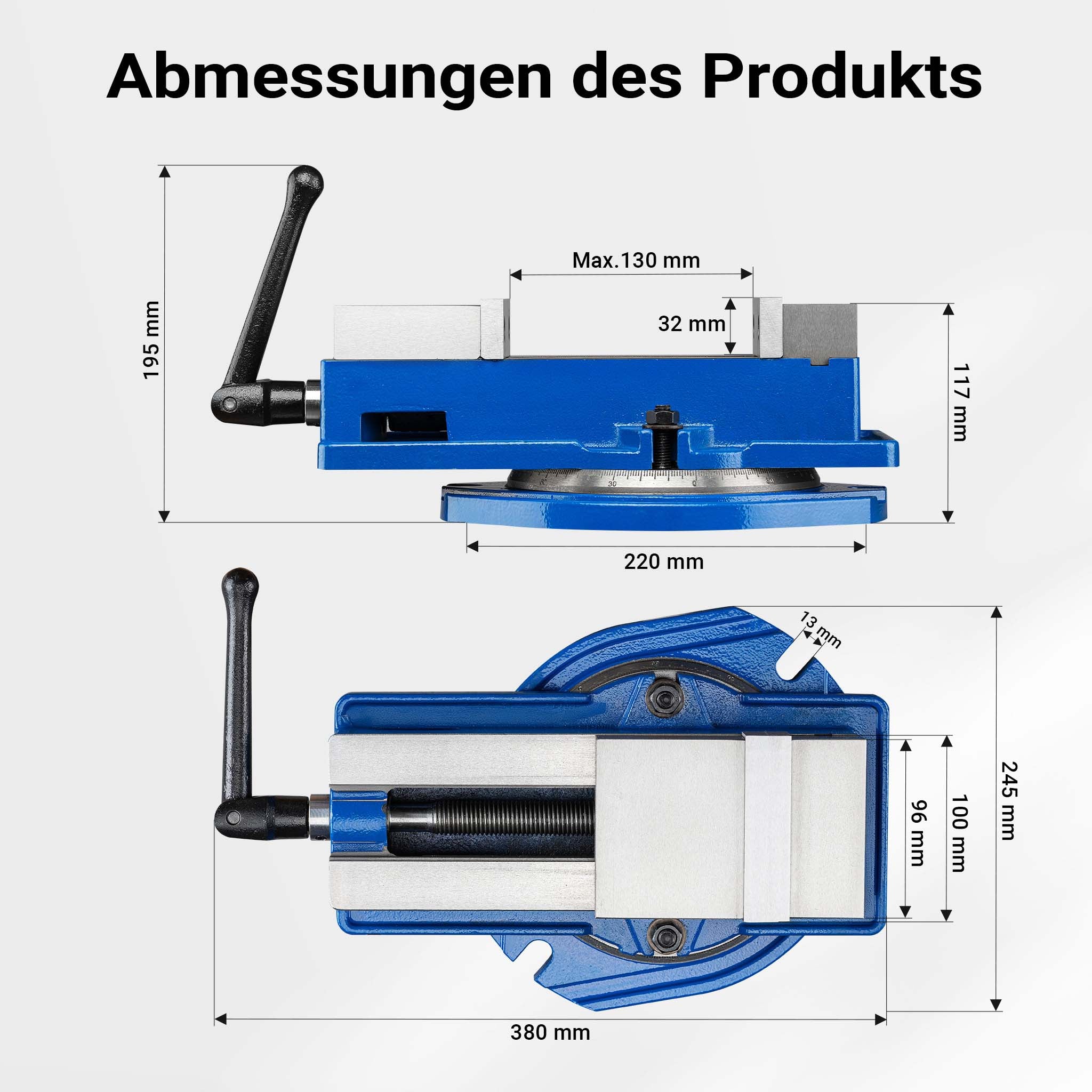 Morsa di precisione per macchinari 100 mm con base girevole Per lavori precisi Da banco