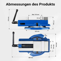 Morsa di precisione per macchinari 100 mm con base girevole Per lavori precisi Da banco