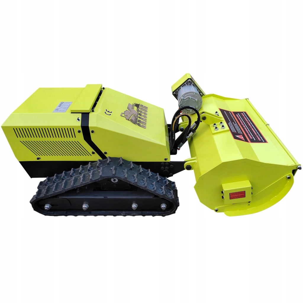 Kosiatrice Trinciatrice Elettrica Grassor AgroForce 800E-10 – 80 cm, 3000W, Batteria 8kWh, Telecomando 200 m, Cingolata