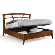 Letto matrimoniale legno traforato con contenitore noce bassano 184x210x120 - Mobili 2G