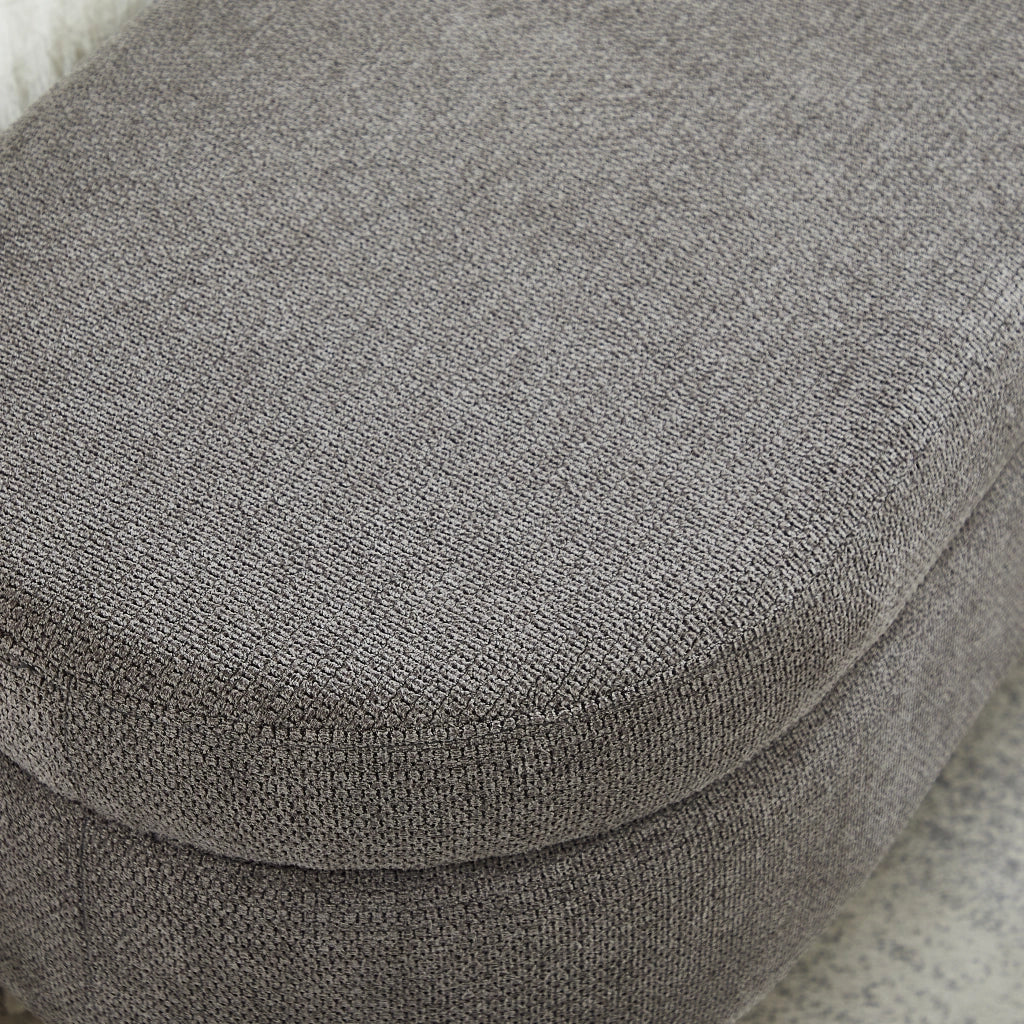 Panca contenitore con seduta imbottita - vano portaoggetti e piedi antiscivolo - chenille grigio
