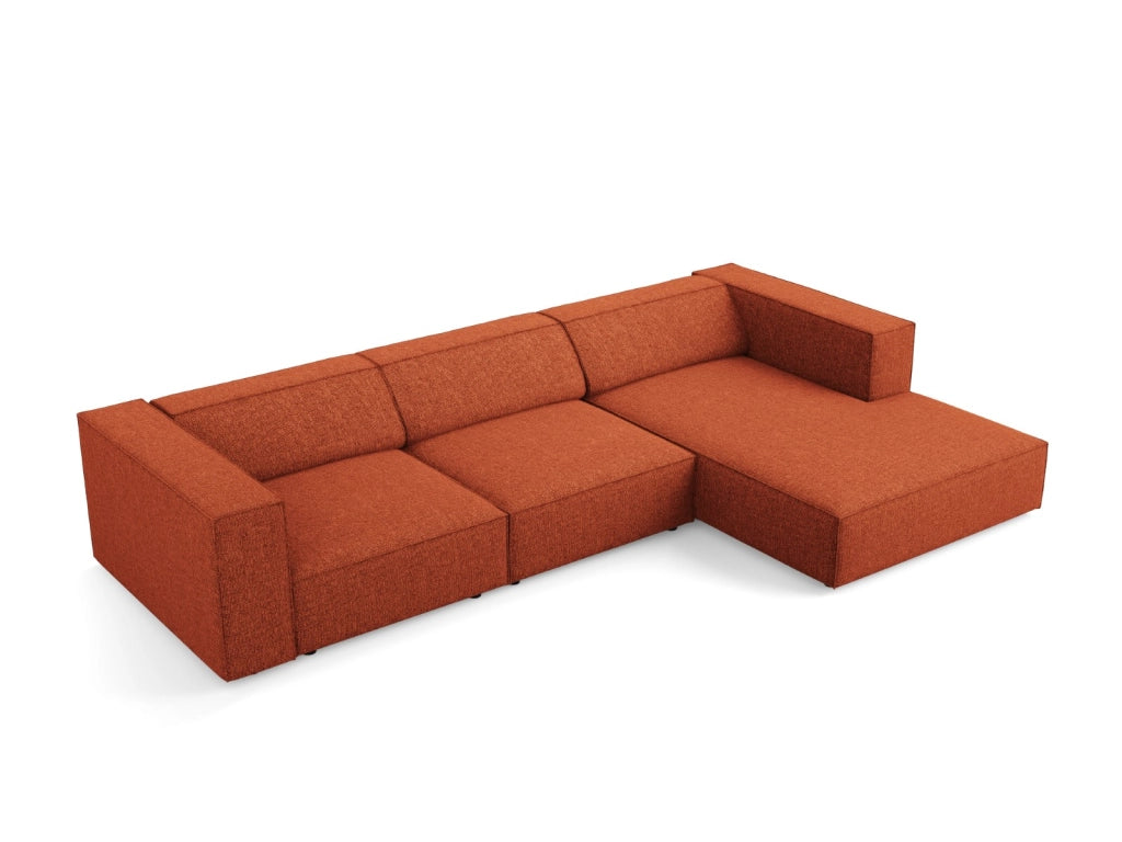 Cosmopolitan Design - Divano angolare destro "Arendal" 4 posti in ciniglia terracotta 