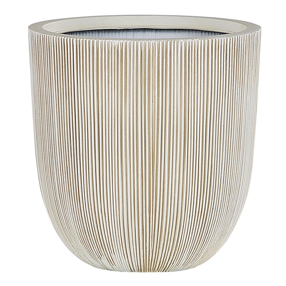 Vaso per fiori Fioriera alta in poliresina beige 33 x ø 31 cm Accessori per arredamento per interni e interni moderni e minimalisti