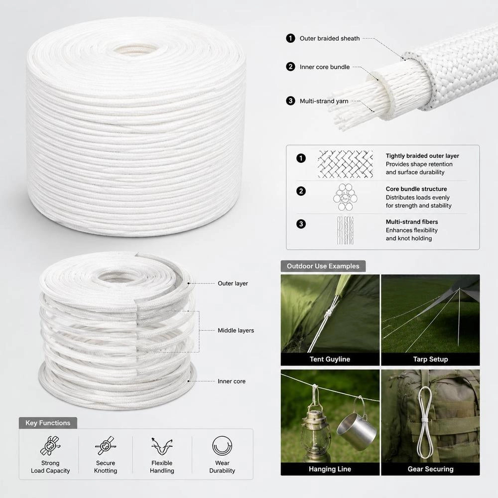 Boat Rope, White, 8 Mm, 25 M, Polypropylene