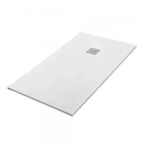 Piatto doccia filo pavimento Karen 80x150 in resina bianco pietra
