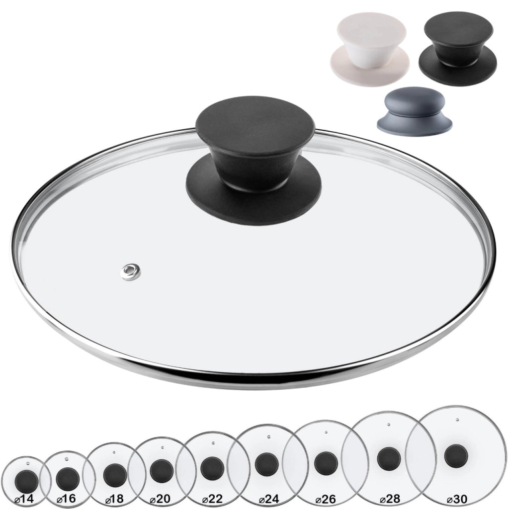 Coperchio in vetro KADAX da 24 cm, universale, resistente al calore, per pentole e padelle.