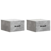 Mobiletto da notte a muro con cassetto 2 pcs Grigio Cemento 898602