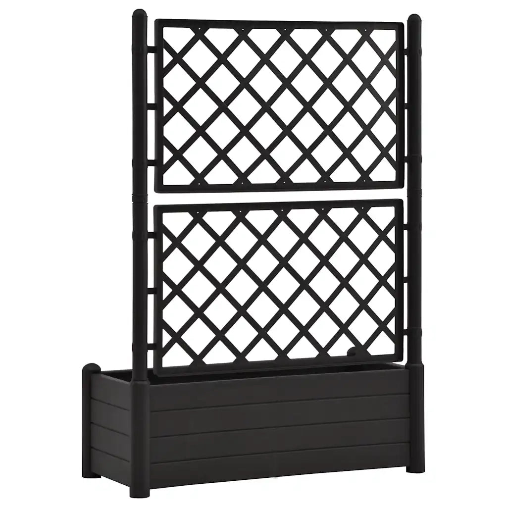 Fioriera | Cassetta per fiori | Vaso da Giardino con Graticcio 100x43x142 cm PP Antracite