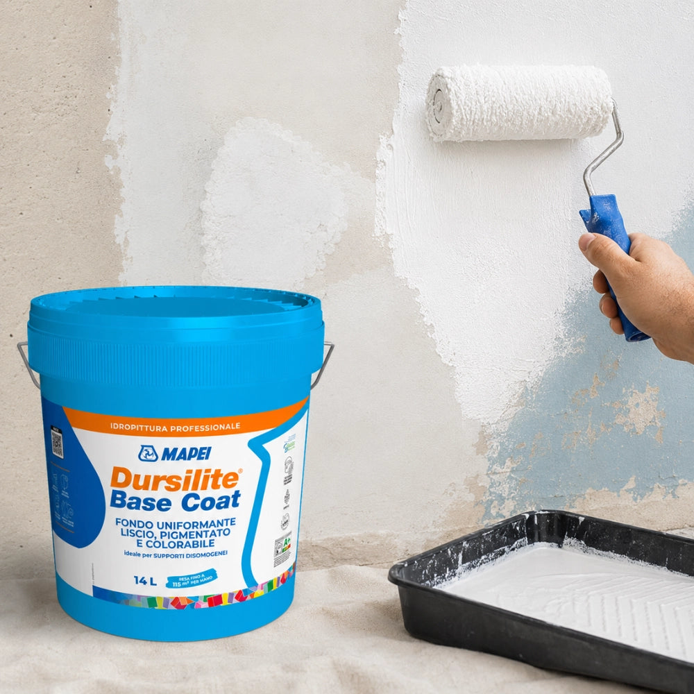 Mapei dursilite base coat fondo murale liscio colorabile per supporti disomogenei *** formato 14 lt, confezione 1
