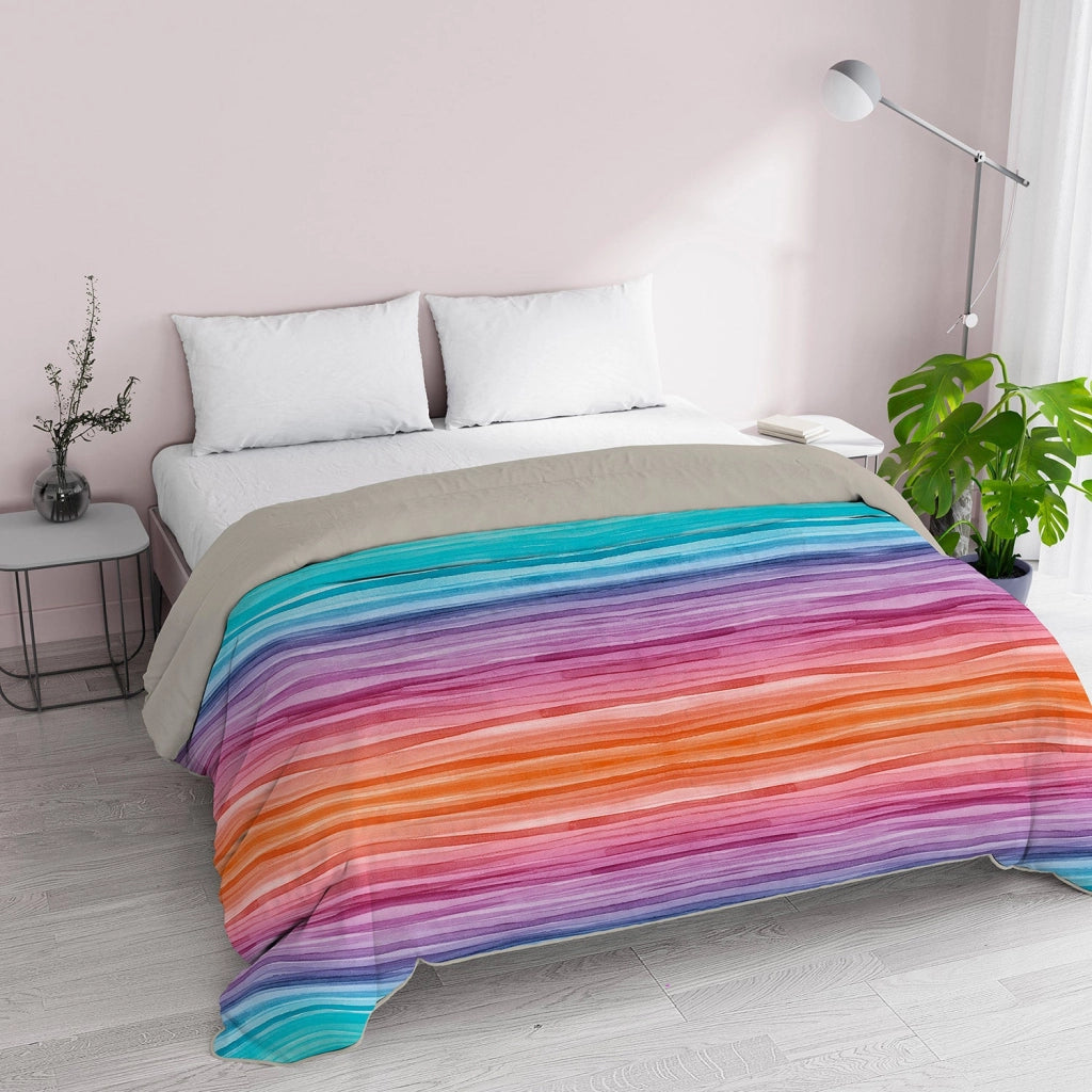 Trapunta Invernale 1 Piazza e Mezzo 180gr con Stampa in Microfibra Rainbow