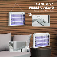 Zanzariera Elettrica 2 Lampade 20W in ABS e Metallo Bianca