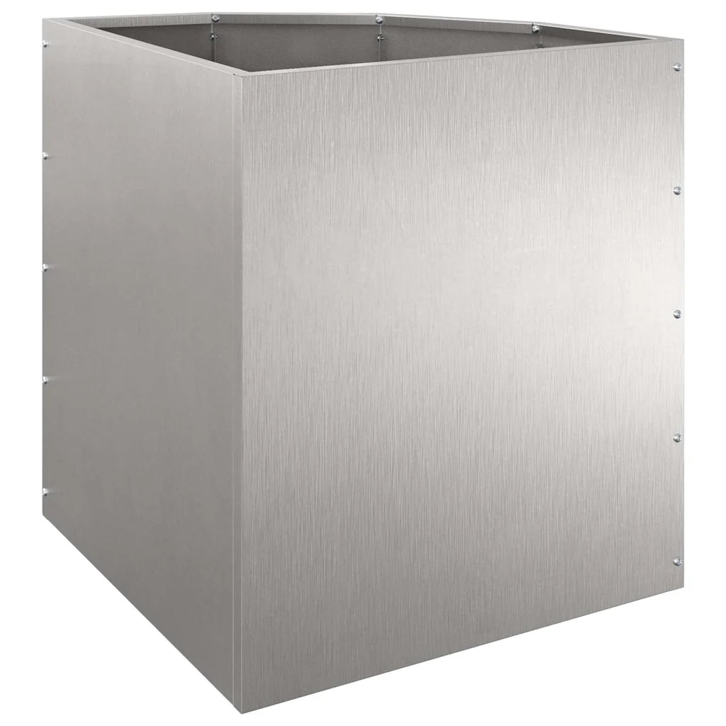 Vaso d'angolo-Fioriera-Contenitore per Piante Argento 45 x 45 x 50 cm Acciaio inossidabile