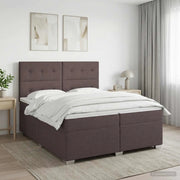 Letto box spring con materasso Marrone Scuro 200 x 200 cm 3453489