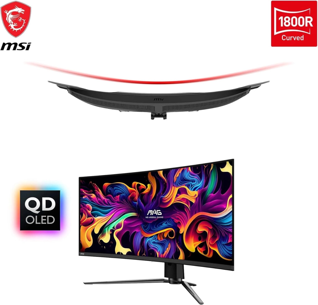 MAG 341CQP QD-OLED Monitor Gaming Curvo UWQHD 34", Quantum Dot OLED (3440x1440), 175Hz / 0.03ms, 99% DCI-P3, ΔE≤2, DisplayHDR True Black 400, KVM, DP 1.4a, HDMI 2.1, USB Type-C