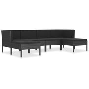 Mobili da giardino mobili da esterno Set di mobili da 6 pezzi con cuscini in resina intrecciata nera 02_0016910