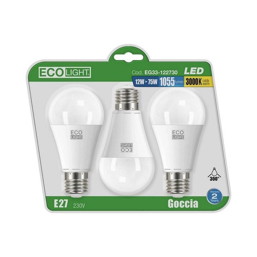 Century Blister 3 Pz. Lampadina Led Goccia Attacco E27 64K 12W