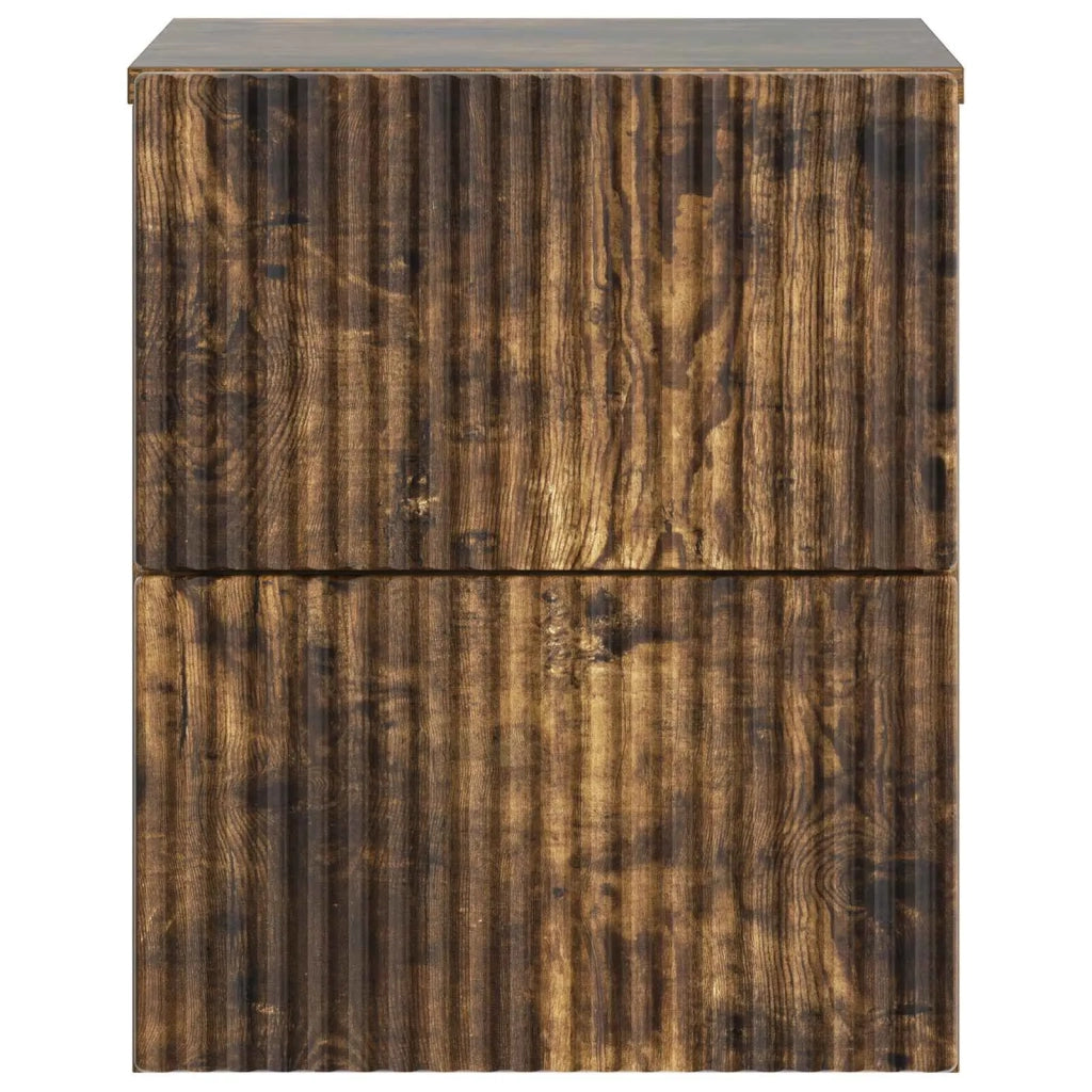 Mobiletto da notte a muro 2 pcs Rovere Fumo 33 x 34,5 x 40 cm 898476