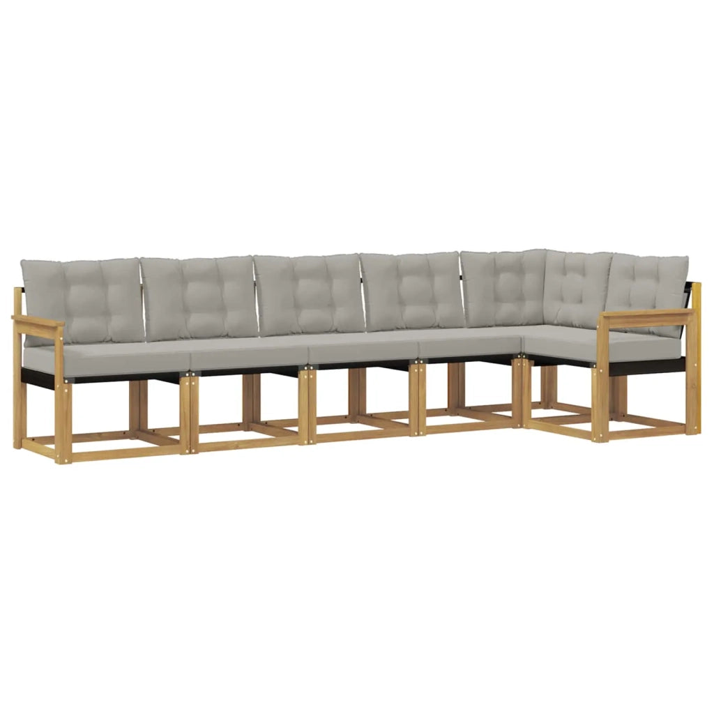 Set di divani da esterno 6 pcs Bianco e Grigio Chiaro 3389517