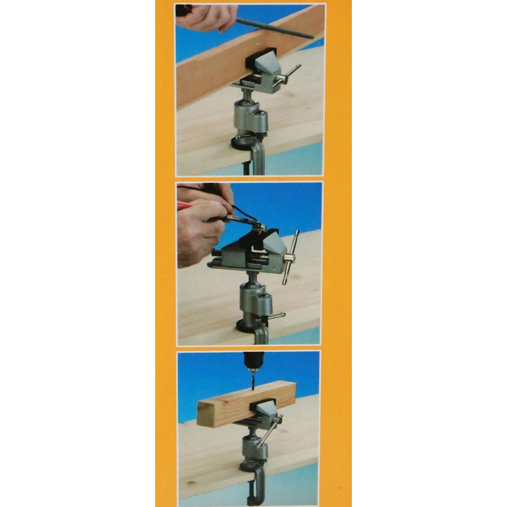 Trade Shop - Morsa Da Banco Base Girevole Snodabile Apertura Massima 50mm Fissaggio Morsetto -