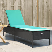 Lettino prendisole con Cuscino in Polyrattan Nero 4002727
