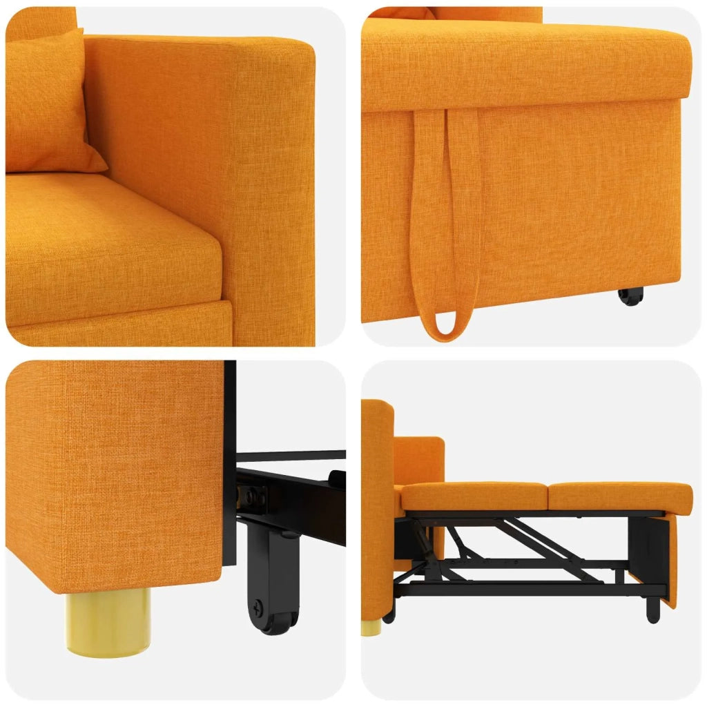 Divano letto estraibile singolo Giallo scuro 90 x 165 x 87 cm 42002693