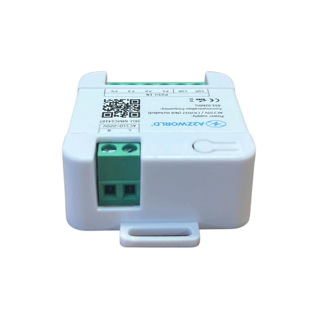 A2ZWORLD Trasmettitore RF 433MHz, per LED Dimmer Con Pulsante MMC1418R, Alimentazione con Pile CR2032 e AC220V, Controllo Wireless, IP20