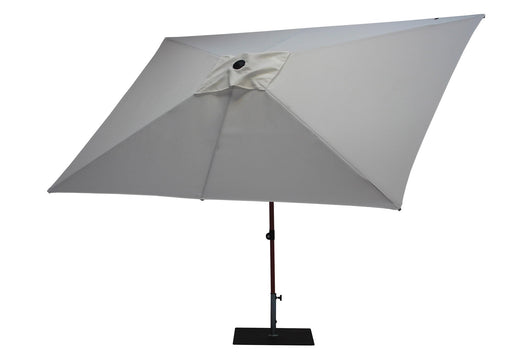 Ombrellone da Giardino 3x2 m Palo Ø38 mm in Alluminio Effetto Legno Tessuto Poliestere Trend Wood Bianco