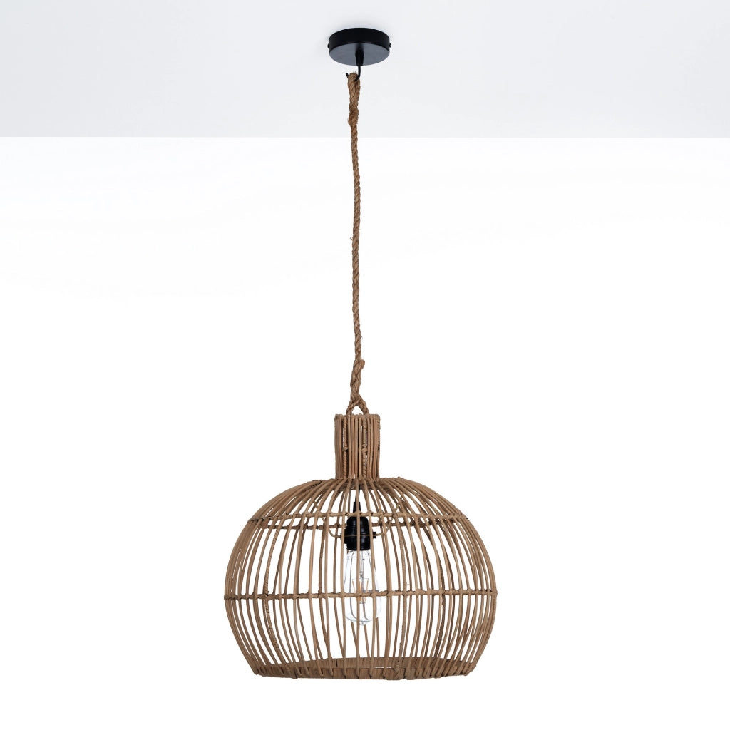 Lampadario a filo in rattan colore naturale per esterno