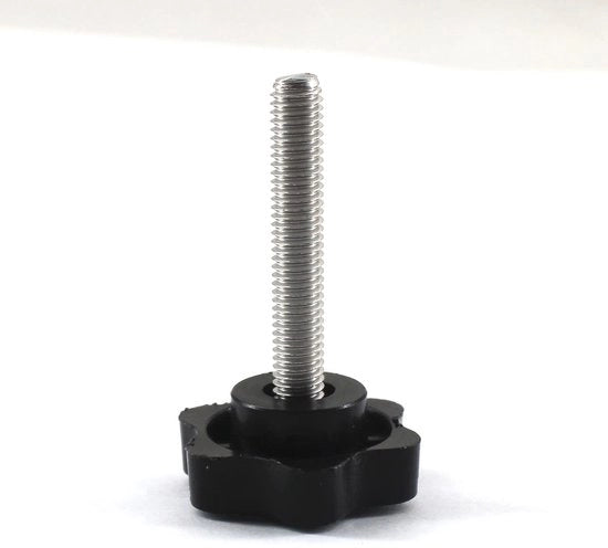 Maniglia a manopola 48mm - Vite di regolazione - Filo maschio 12mm - Acciaio inox 304 - Materiale plastico - Facile da installare - Manopola a vite