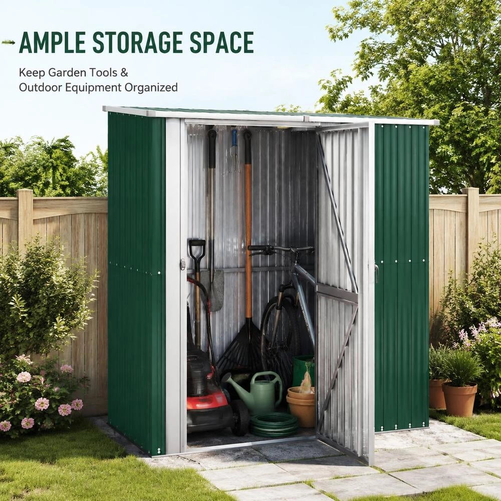 Garden Shed, Green, 180.5x97x209.5 Cm, Galvanized Steel