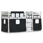 Letto singolo | Letto per adulti | Letto a Castello senza Materasso Bianco e Nero 90x200cm in Pino