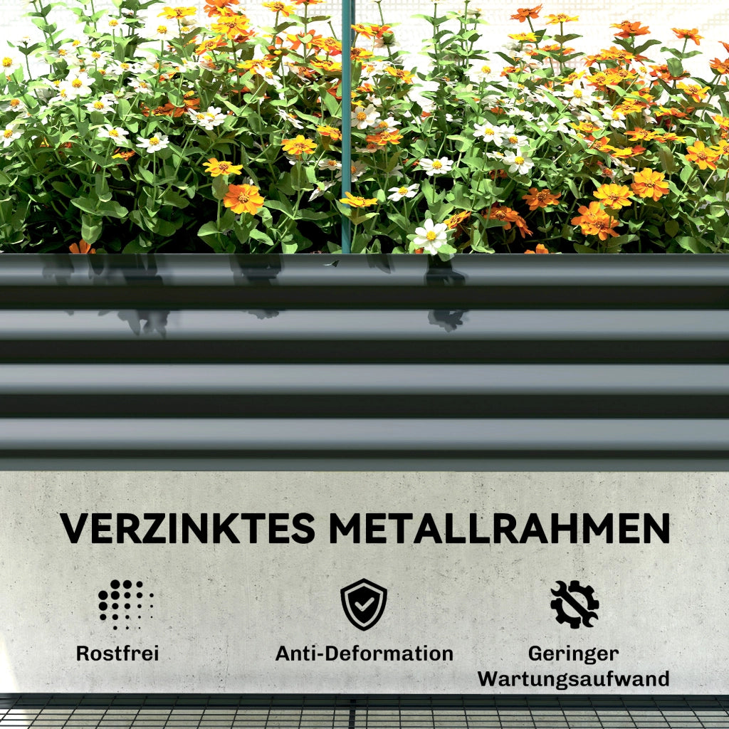 Letto da Giardino rialzato con serra in metallo ¨C zephmum ¨C 120x55x140cm