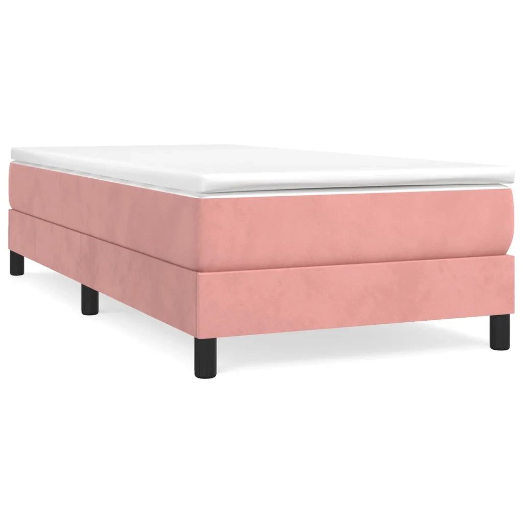 Giroletto a Molle con Materasso-Struttura Letto Rosa 90x190 cm in Velluto 892339