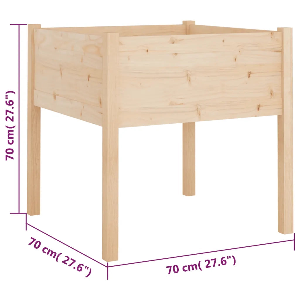 Fioriera da Giardino-Vaso da Esterno 70x70x70 cm in Legno Massello di Pino 171123