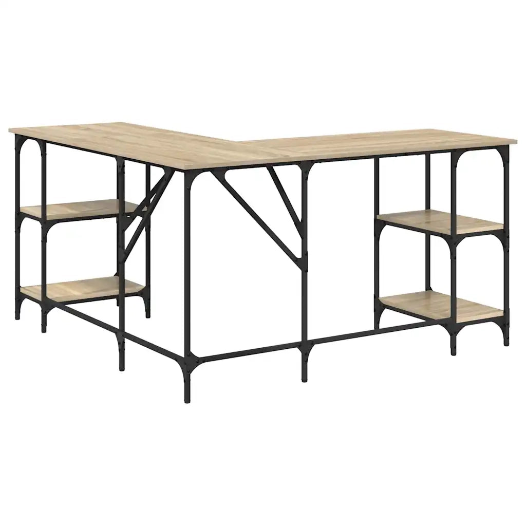 Scrivania Rovere Sonoma 139x139x75 cm in Legno Multistrato 837593