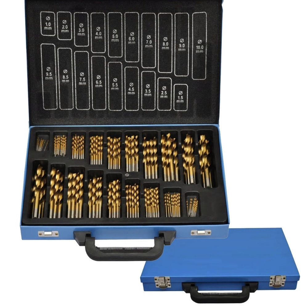 Trade Shop - Set Punte Trapano 170pz Pezzi Titanio Hss Valigetta Metallo 1 10 Mm Ferro Legno -