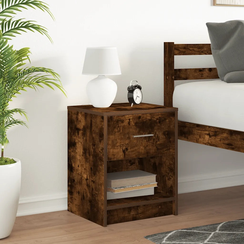 Comodino con Cassetto Rovere Fumo 40x34x50 cm 858775